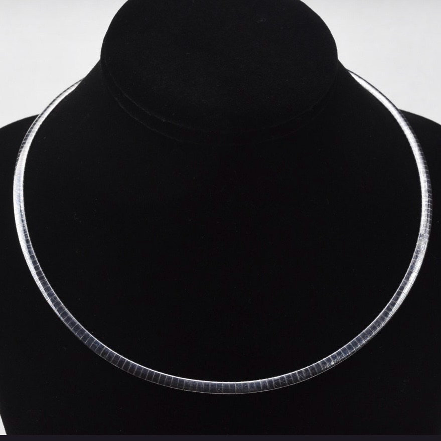 Vintage Sterling Silver Italian Omega 16 Link Chain Necklace